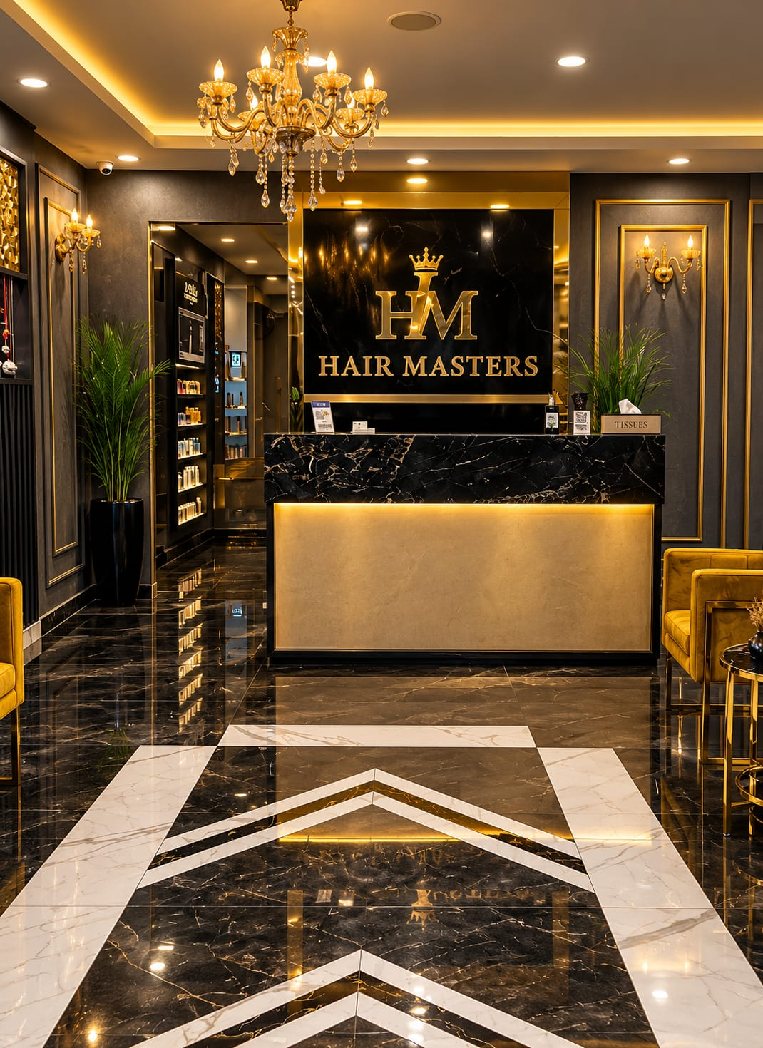 Hair Masters Jammu luxury salon reception